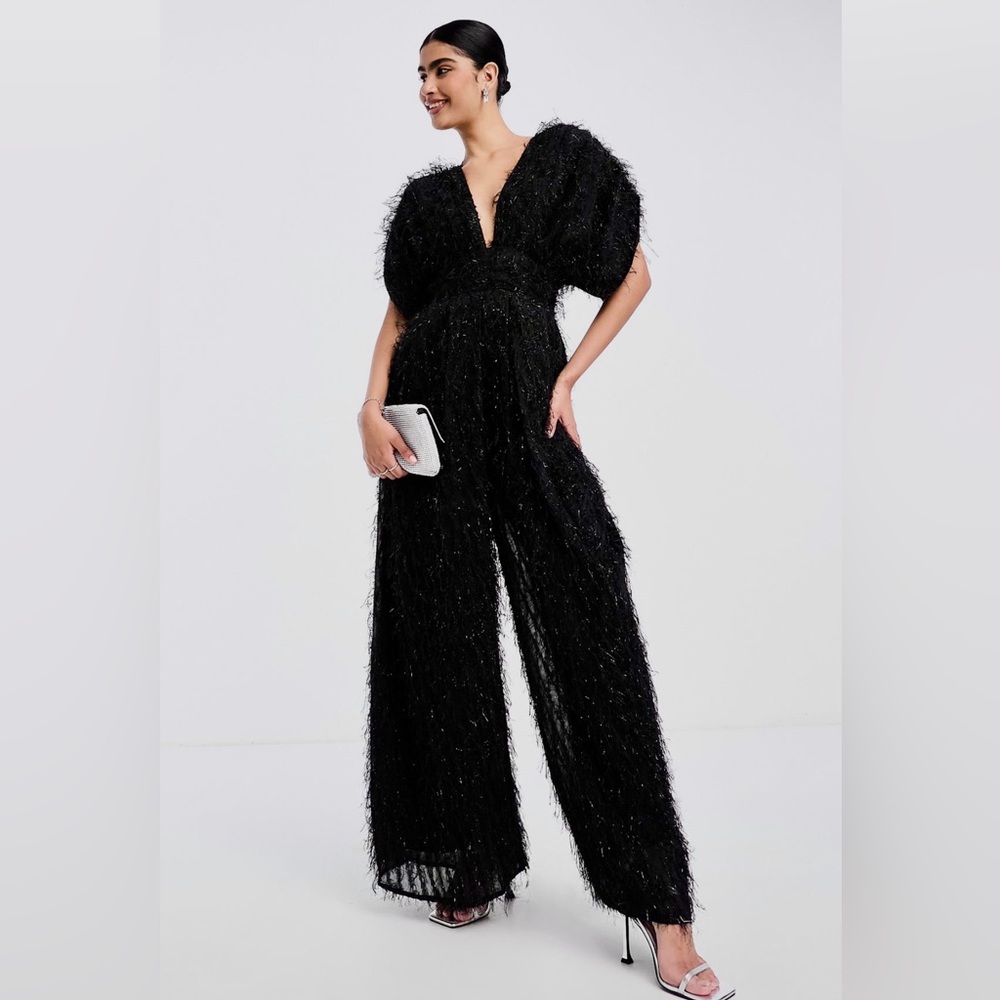 🔴🆕 ASOS Black Jumpsuit with Plunging Neckline